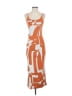 Unbranded 100% Polyester Graphic Orange Casual Dress Size S - photo 1