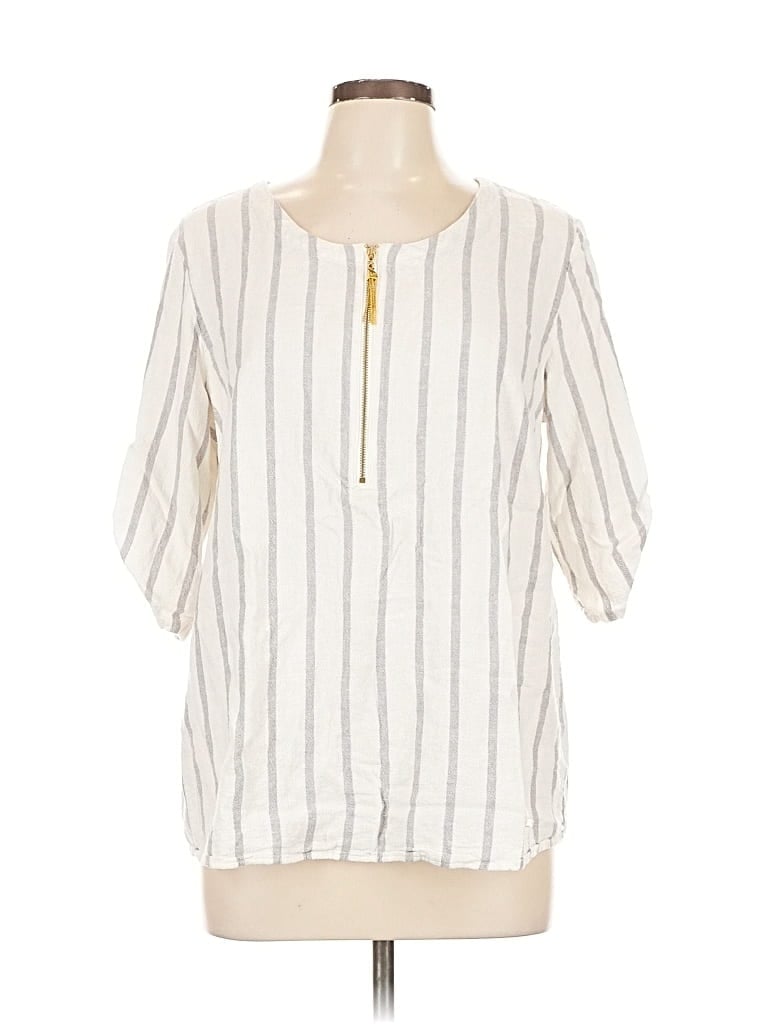 Pre-owned Ellen Tracy 3/4 Sleeve Blouse In White