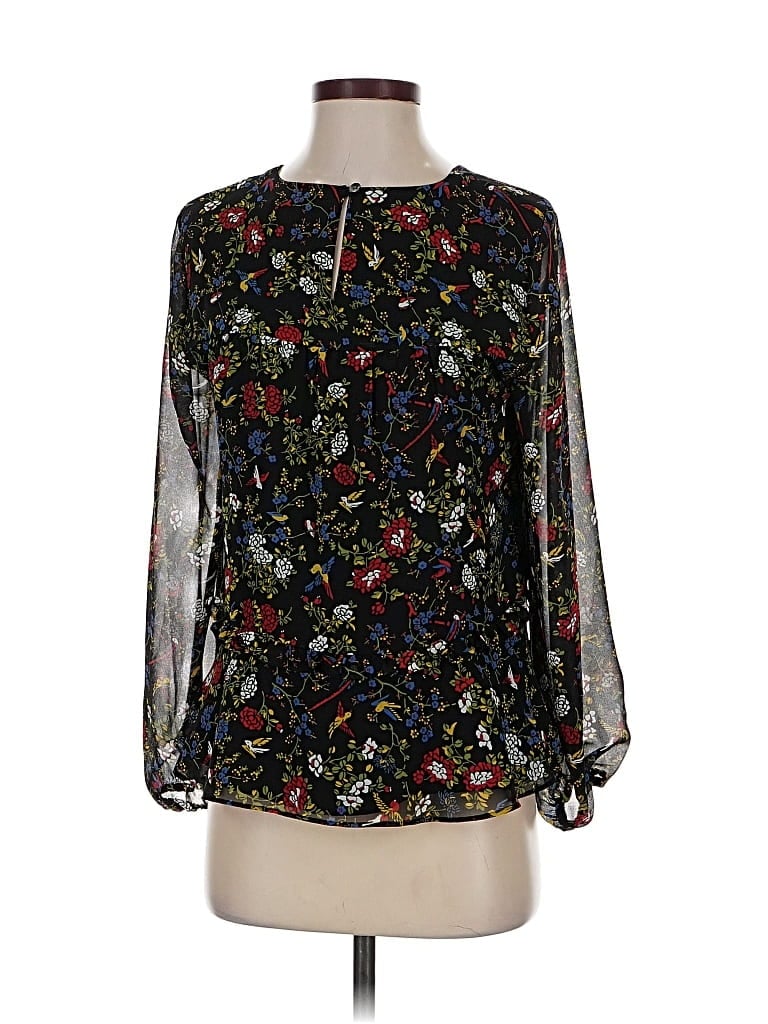 Pre-owned Madewell Long Sleeve Blouse In Black