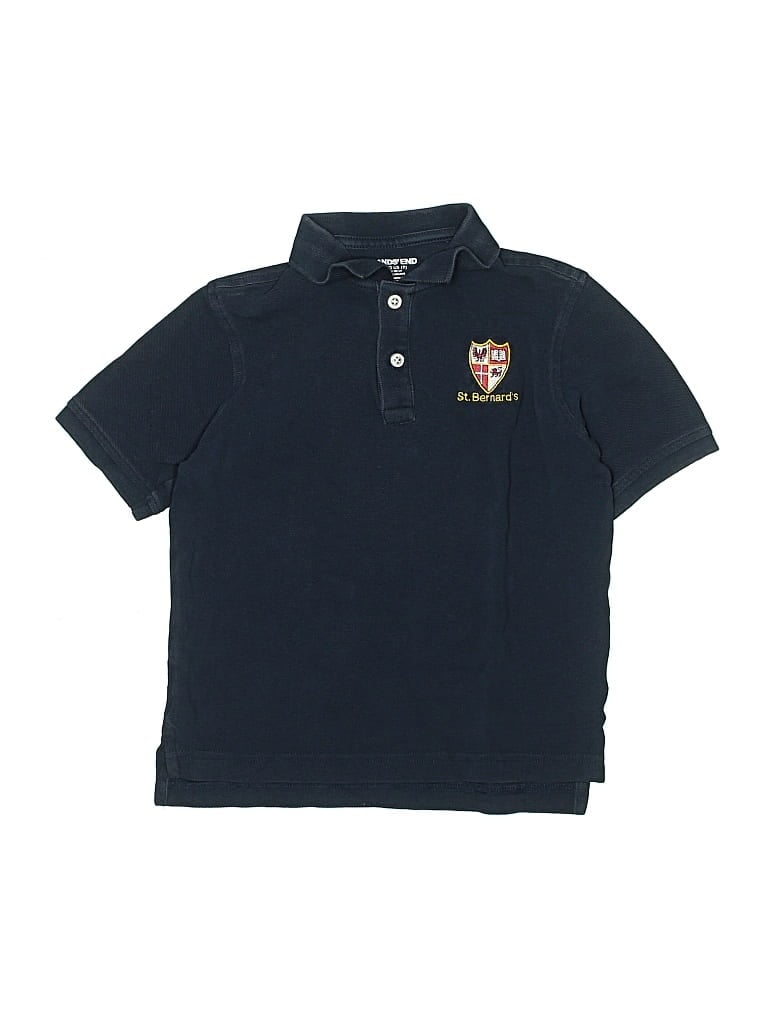 Pre-owned Lands' End Kids'  Short Sleeve Polo Shirt In Blue