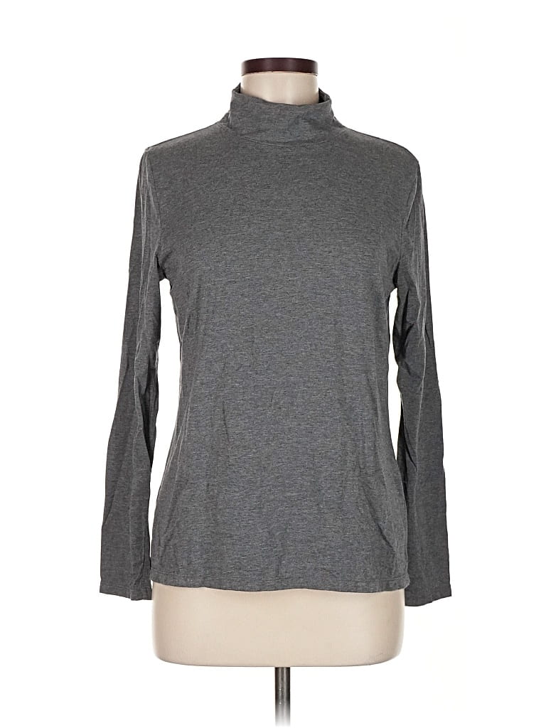 Pre-owned T By Talbots Long Sleeve Turtleneck In Gray