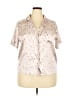 ASOS Design Metallic Pink Short Sleeve Blouse Size 12 - photo 1