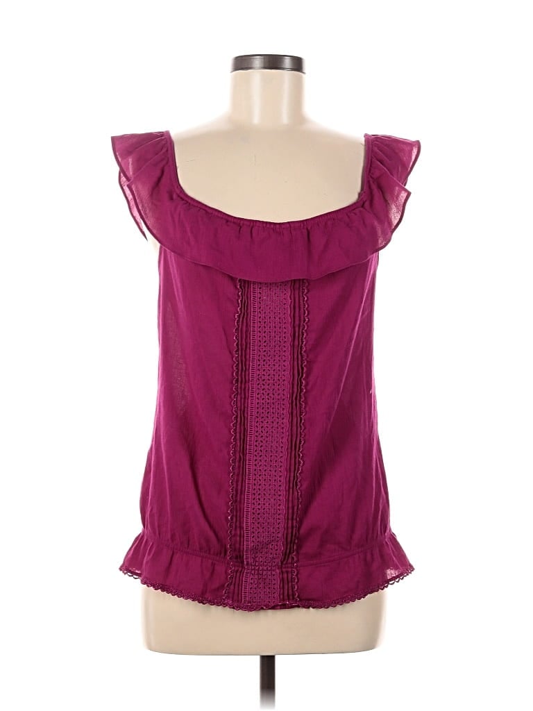 Pre-owned Express Sleeveless Blouse In Burgundy