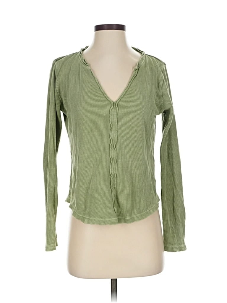 Pre-owned Pilcro Long Sleeve T-shirt In Green