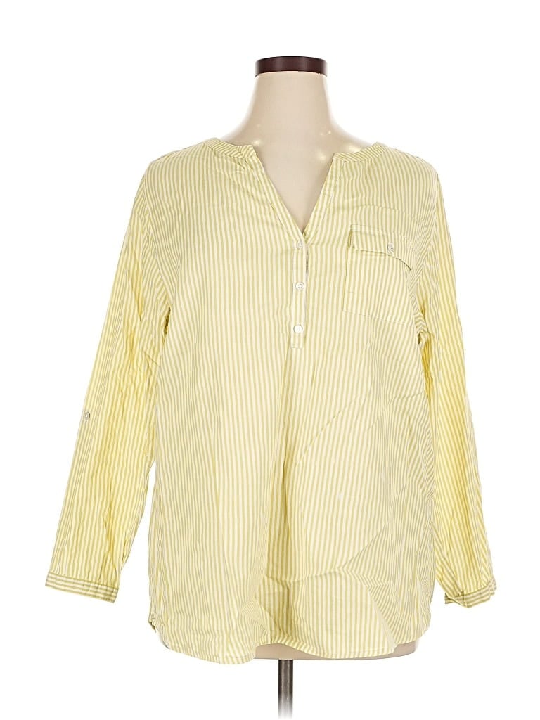 Click to view more detailed imagery on our partner's website Pre-owned Jjill Long Sleeve Blouse In Yellow