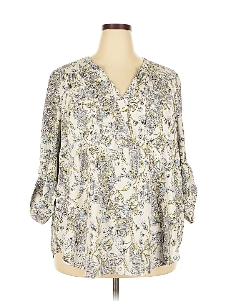 Pre-owned Torrid 3/4 Sleeve Blouse In Gray