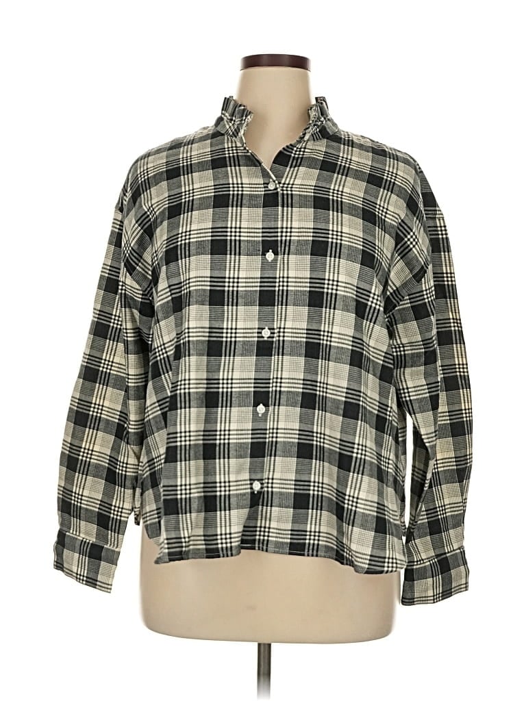 Pre-owned Banana Republic Factory Store Long Sleeve Button Down Shirt In Black