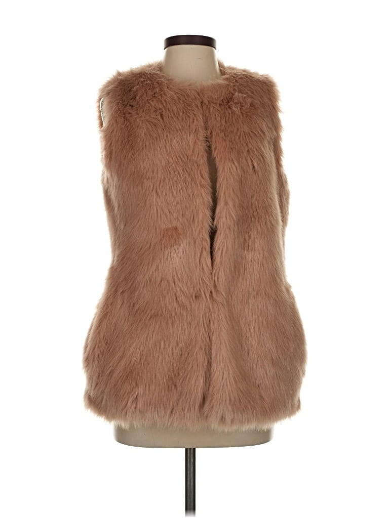 Pre-owned Bagatelle Faux Fur Vest In Brown