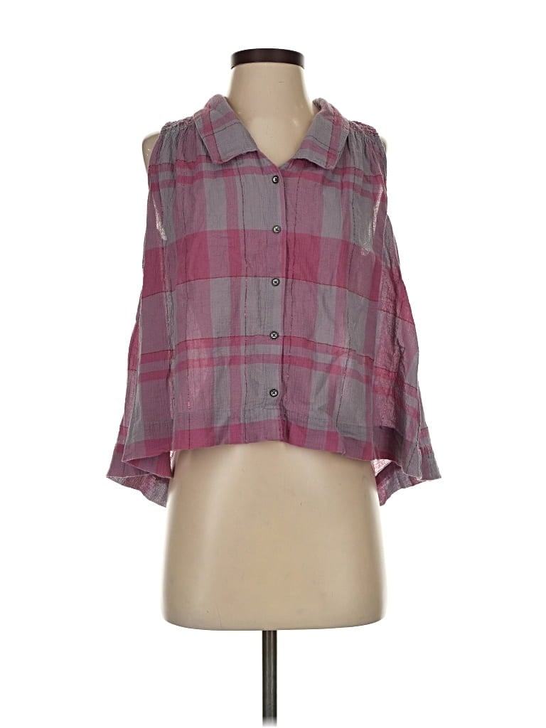 Pre-owned Holding Horses 3/4 Sleeve Button Down Shirt In Pink