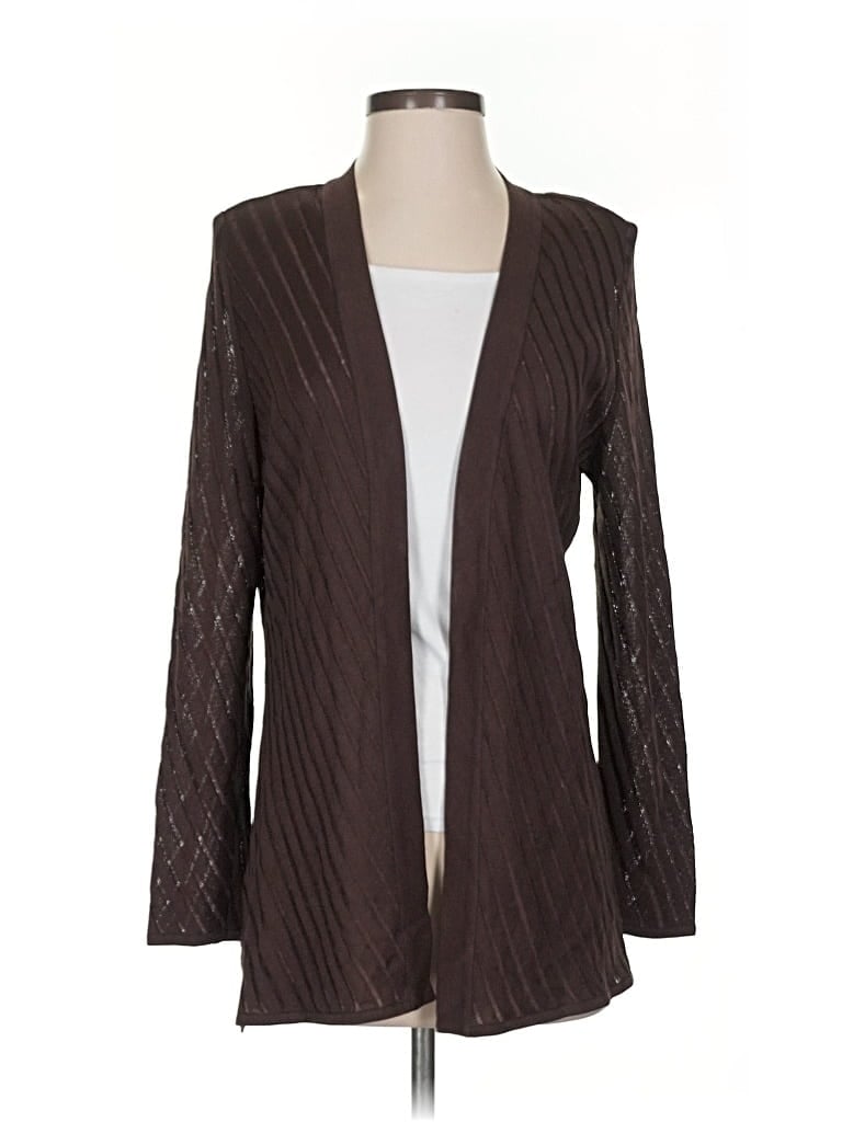 Pre-owned Misook Cardigan Sweater In Brown