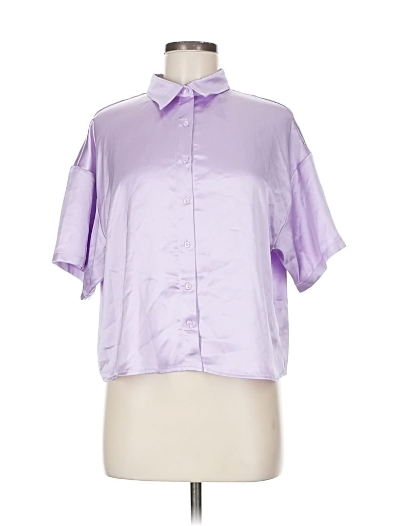Forever 21 Short Sleeve Blouse In Purple