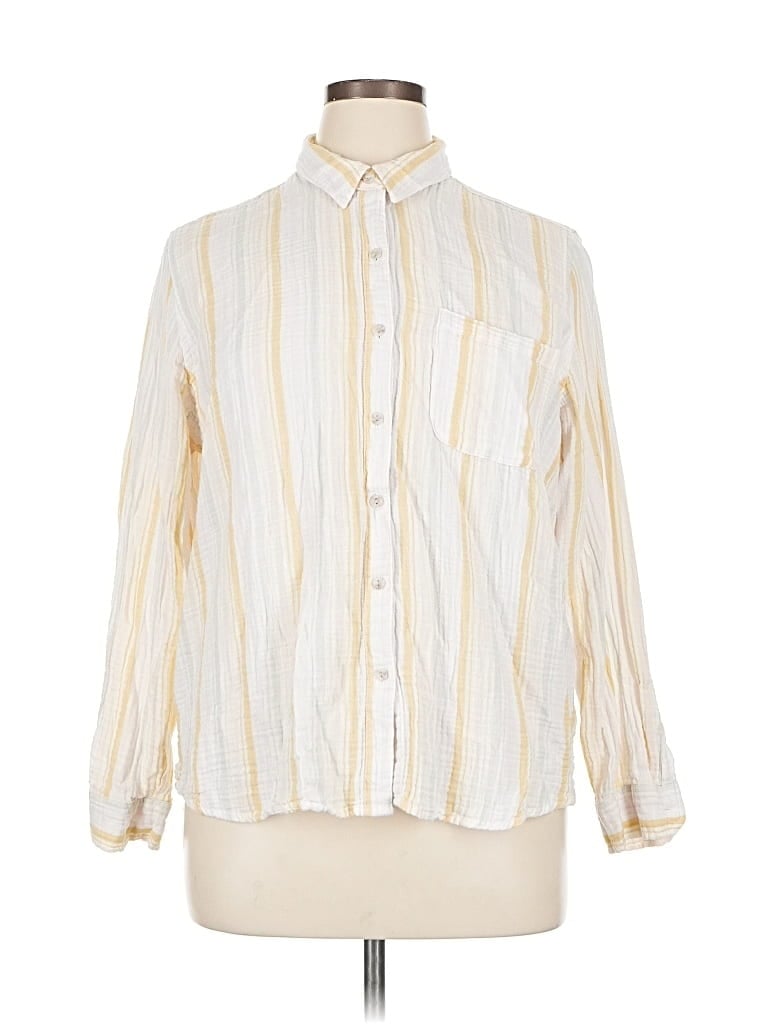 Pre-owned Universal Thread Long Sleeve Button Down Shirt In White