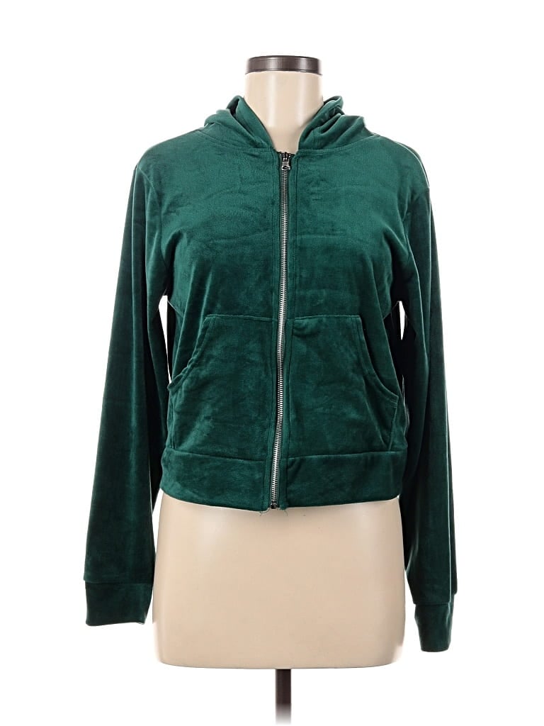 Pre-owned Love Streak Zip Up Hoodie In Green