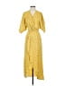 Lezat 100% Polyester Yellow Casual Dress Size XS - photo 1