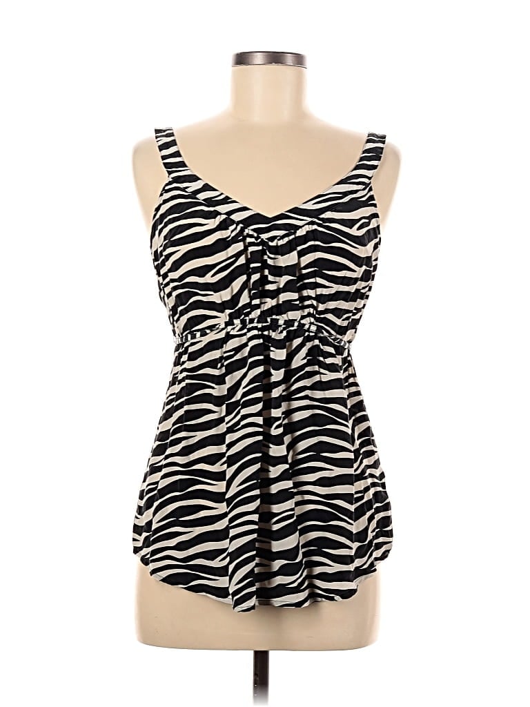 Pre-owned Ecote Sleeveless Silk Top Black Sweetheart Neckline Tops