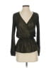Ella Moss Metallic Black Long Sleeve Blouse Size XS - photo 1