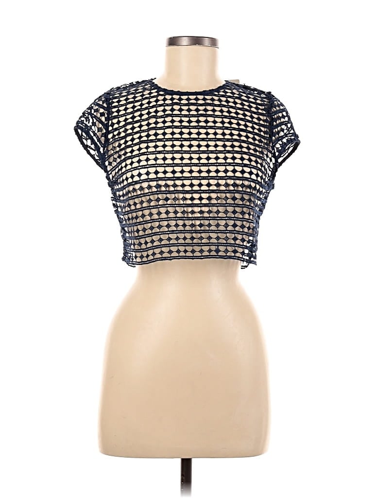 L'atiste By Amy Short Sleeve Top Gold Square Neckline Tops In Black