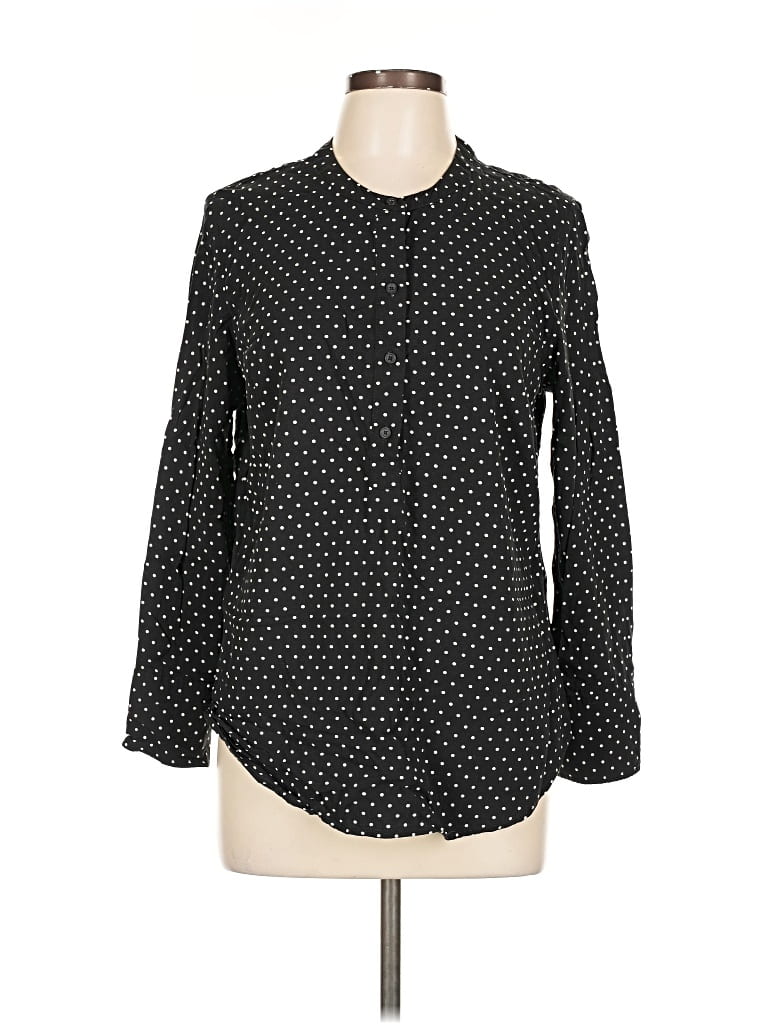 Pre-owned Old Navy Long Sleeve Blouse In Black