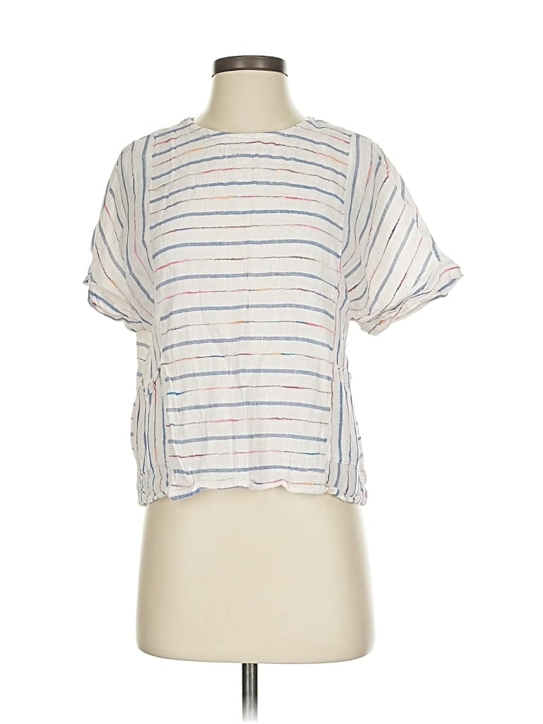 Pre-owned Charlie Short Sleeve Top White Square Neckline Tops