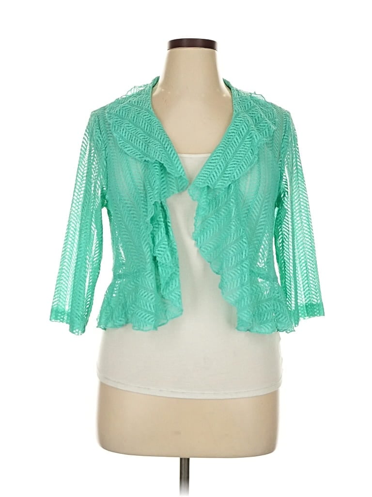 Pre-owned Dressbarn 3/4 Sleeve Blouse In Green