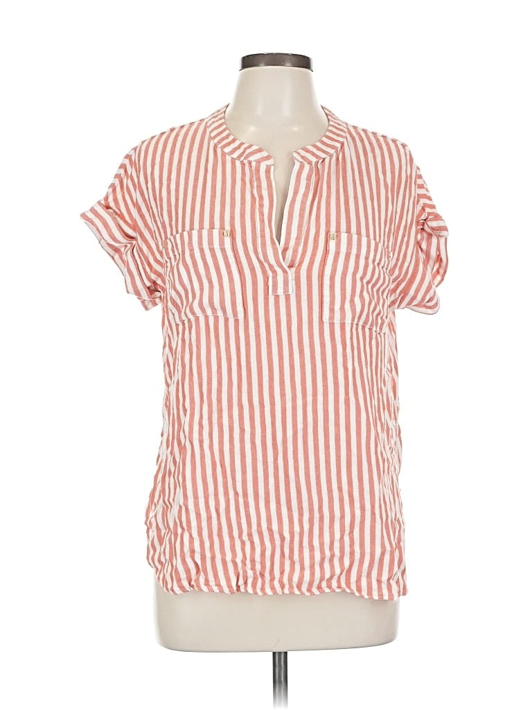 Pre-owned Jones New York Signature Short Sleeve Blouse In Orange