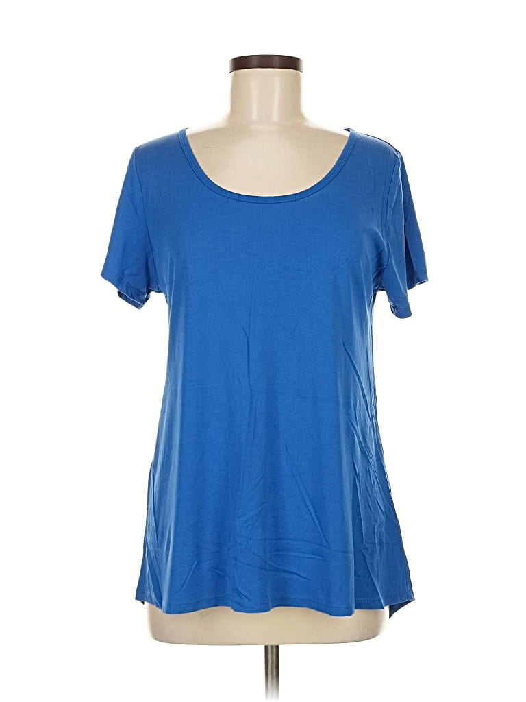 Pre-owned Lularoe Short Sleeve Top Blue Scoop Neck Tops