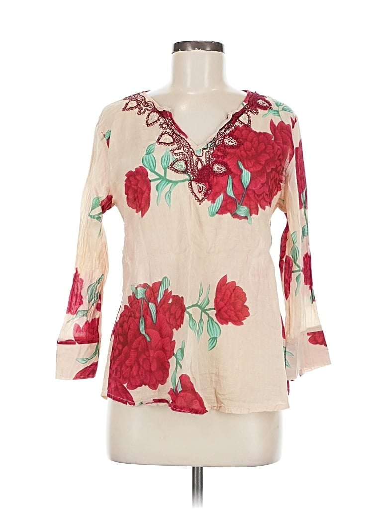 Pre-owned Assorted Brands 3/4 Sleeve Blouse In White