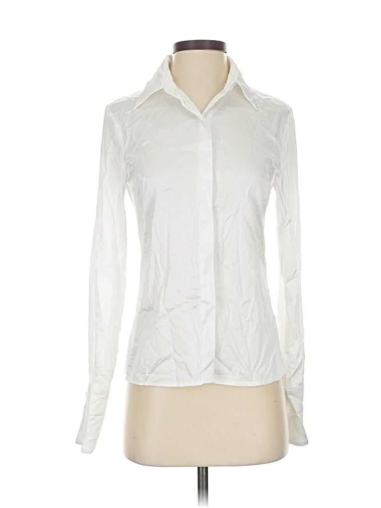 Pre-owned Jean-pierre Klifa Long Sleeve Blouse In White