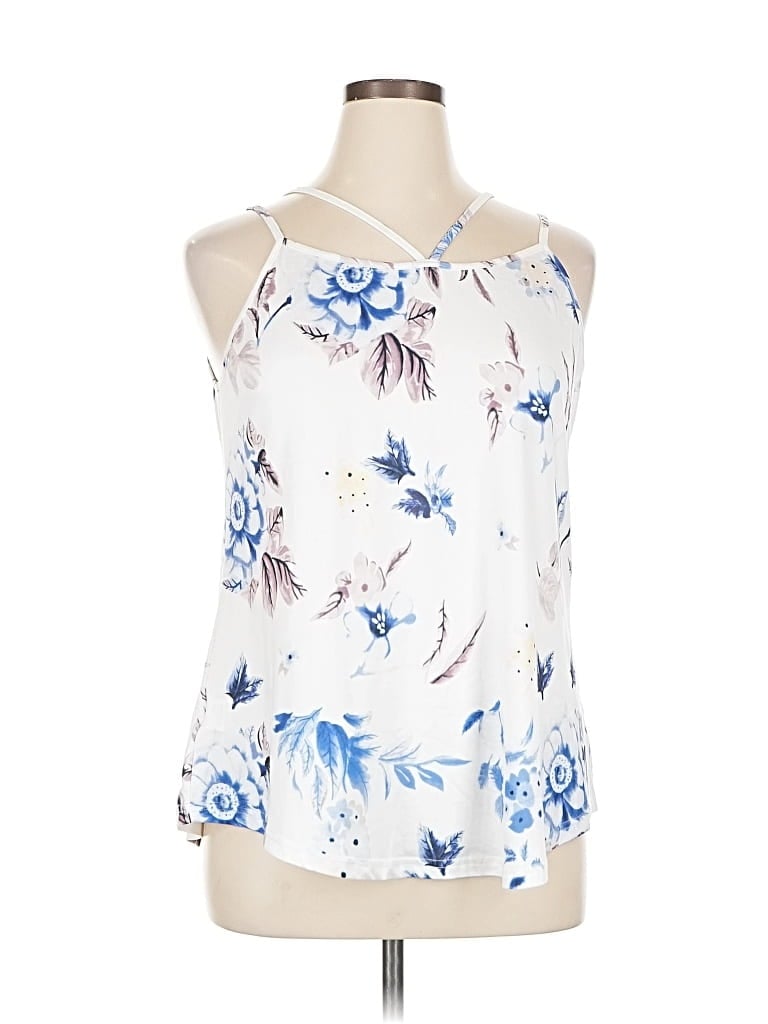 Pre-owned Fashion Tank Top White Halter Neckline Tops