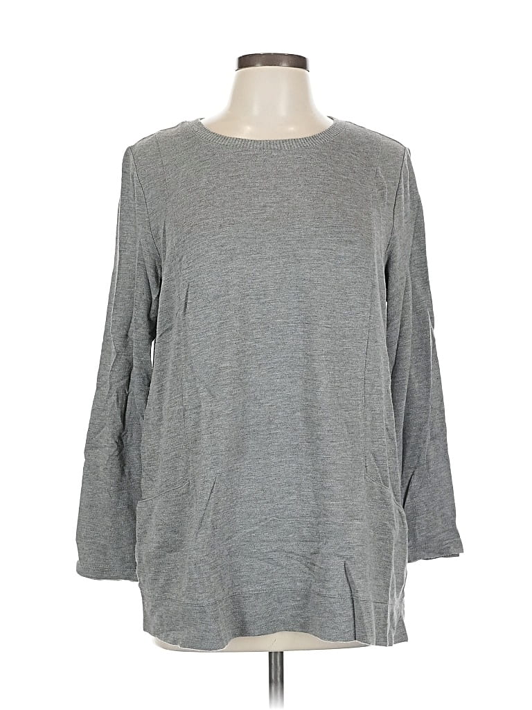 Click to view more detailed imagery on our partner's website Pre-owned Jjill Long Sleeve Top Gray Crew Neck Tops