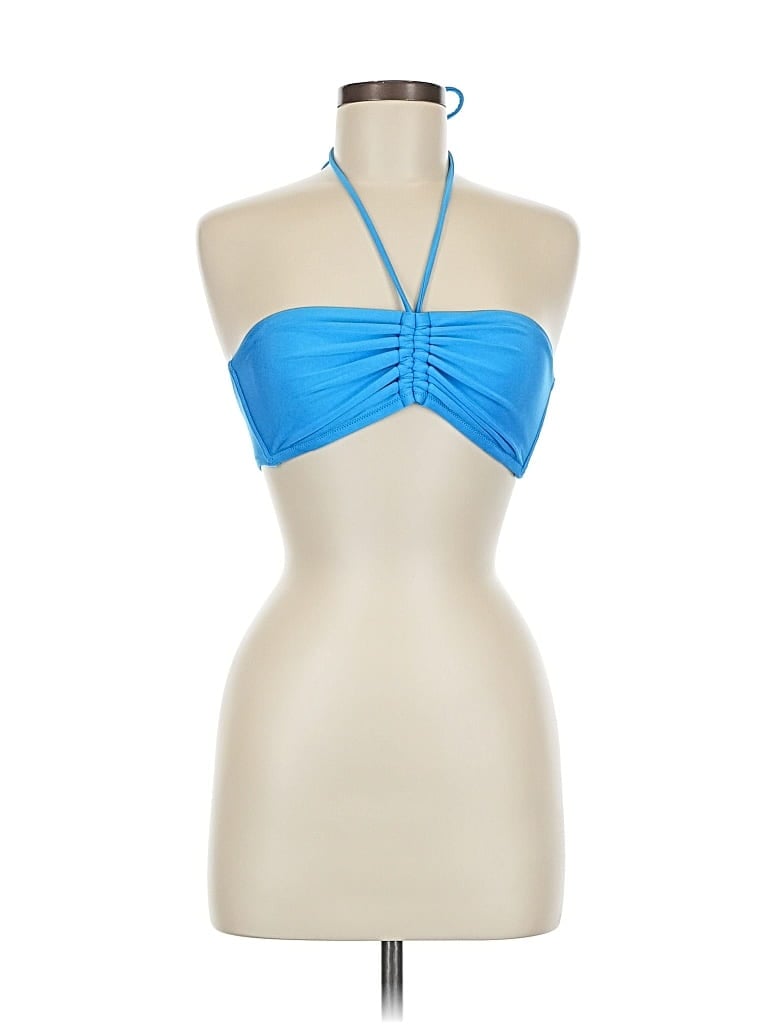Pre-owned Shade & Shore Tank Top Blue Halter Neckline Tops