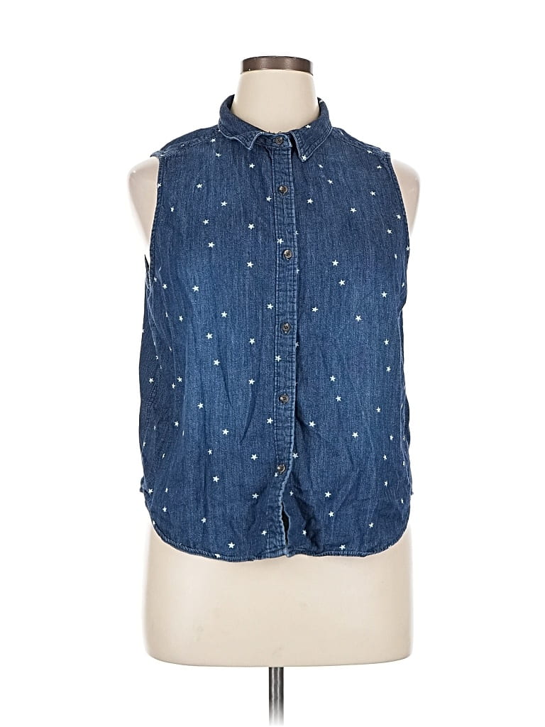 UNIVERSAL THREAD Pre-owned Sleeveless Button Down Shirt In Blue