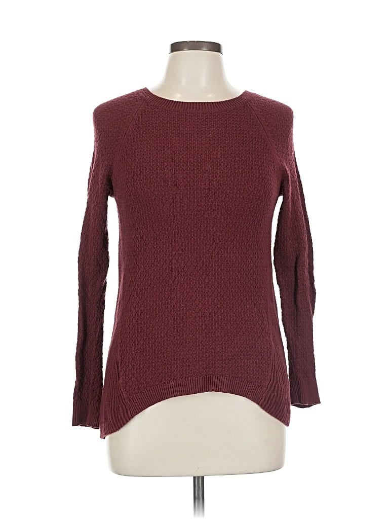 Pre-owned Ann Taylor Loft Pullover Sweater In Burgundy