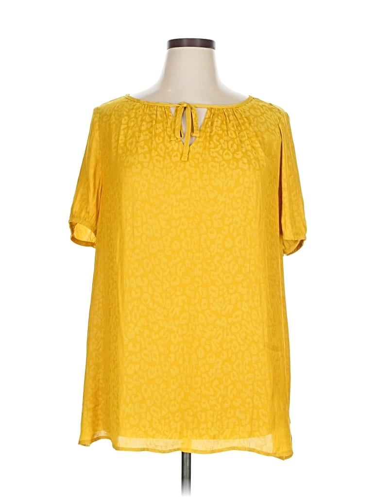 Lane Bryant Short Sleeve Blouse In Yellow
