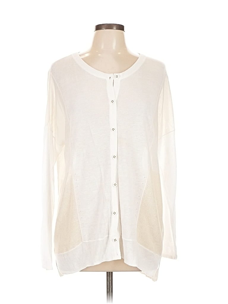 Pre-owned Cabi Long Sleeve Blouse In White