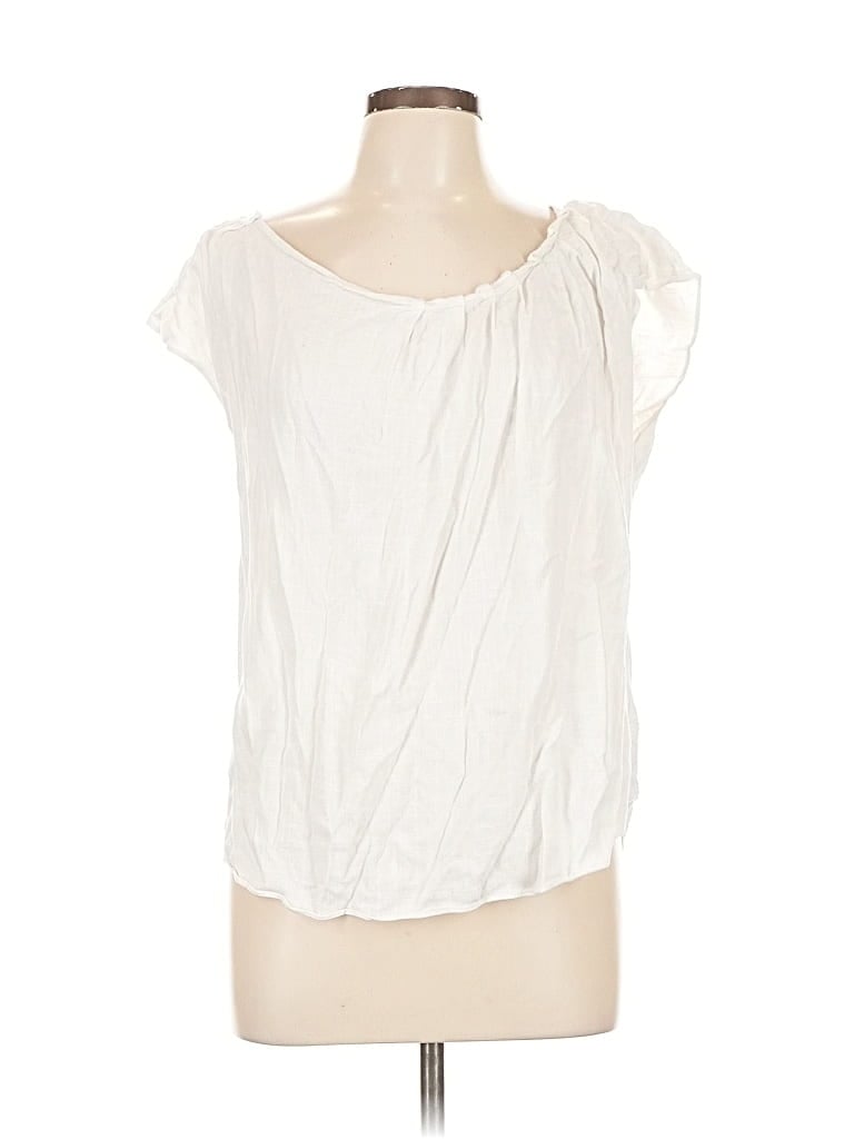 Pre-owned Lc Lauren Conrad Short Sleeve Blouse In White