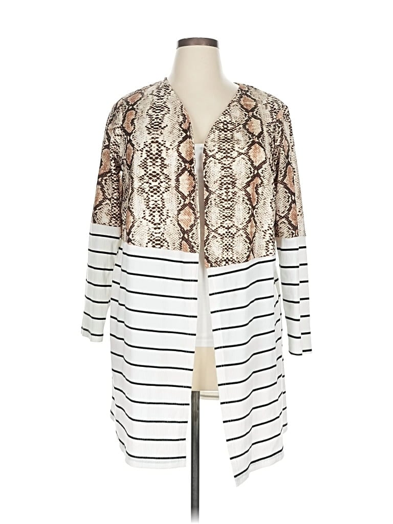 Pre-owned Emery Rose Cardigan Sweater In White