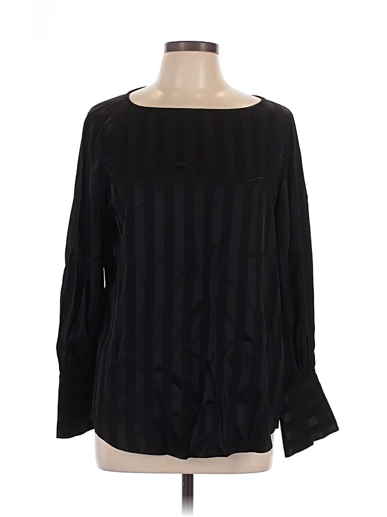 Pre-owned Black Label By Chico's Long Sleeve Blouse In Black