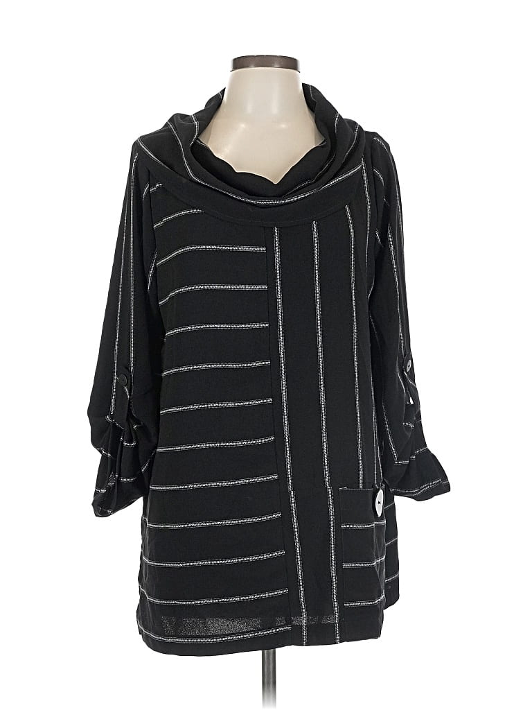 Pre-owned Soft Surroundings 3/4 Sleeve Blouse In Black