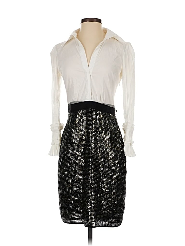 Pre-owned Bcbgmaxazria Cocktail Dress In White