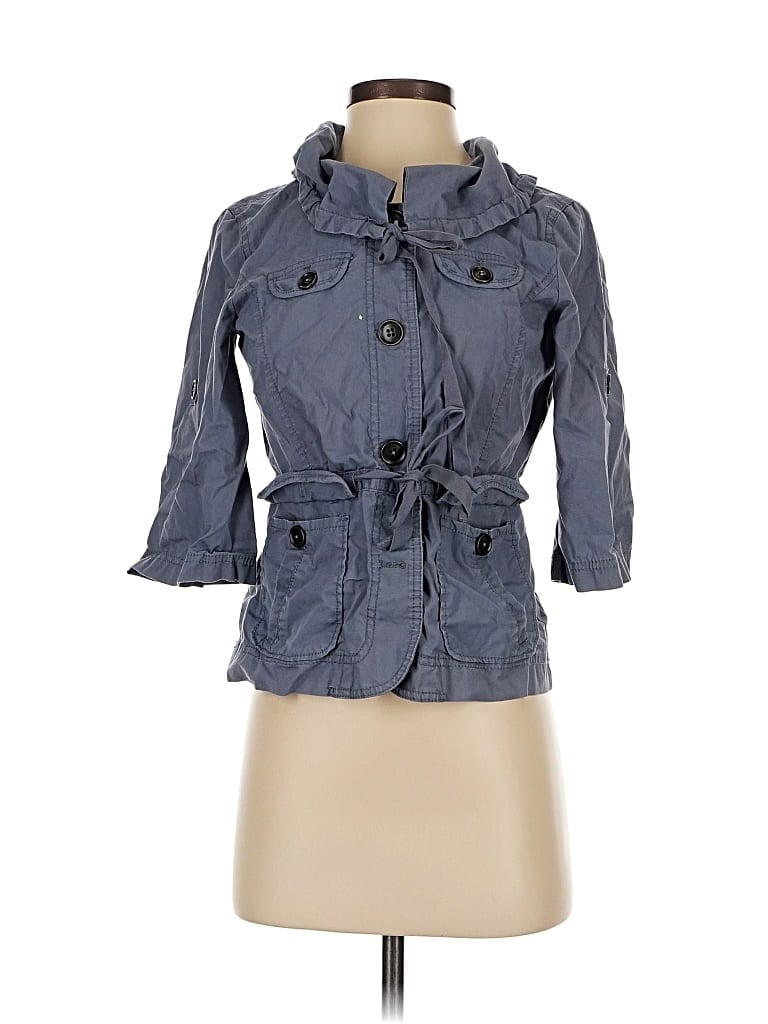 Pre-owned Ann Taylor Loft 3/4 Sleeve Button Down Shirt In Blue