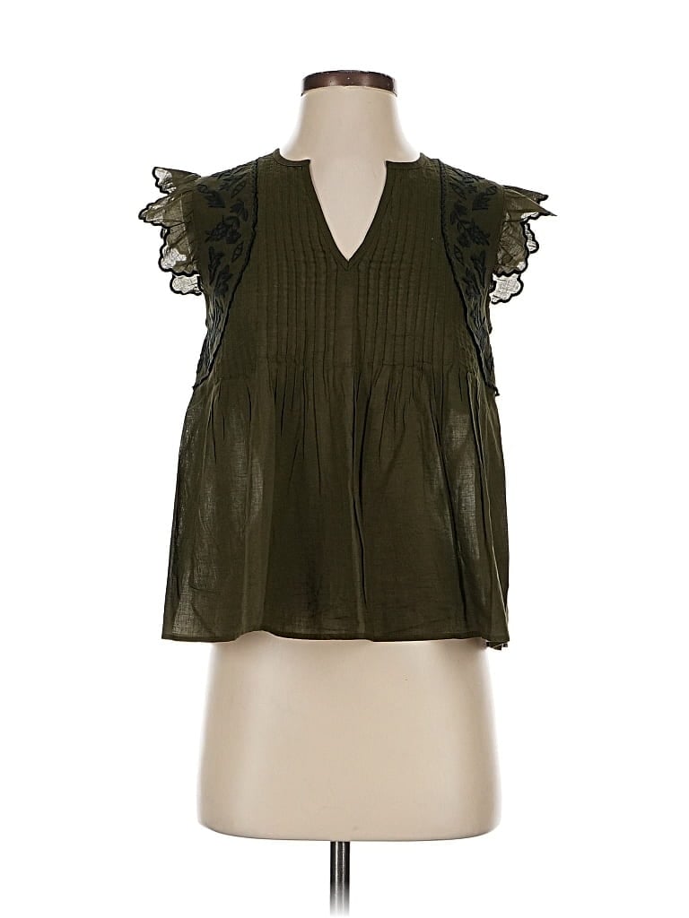 Pre-owned Express Sleeveless Blouse In Green