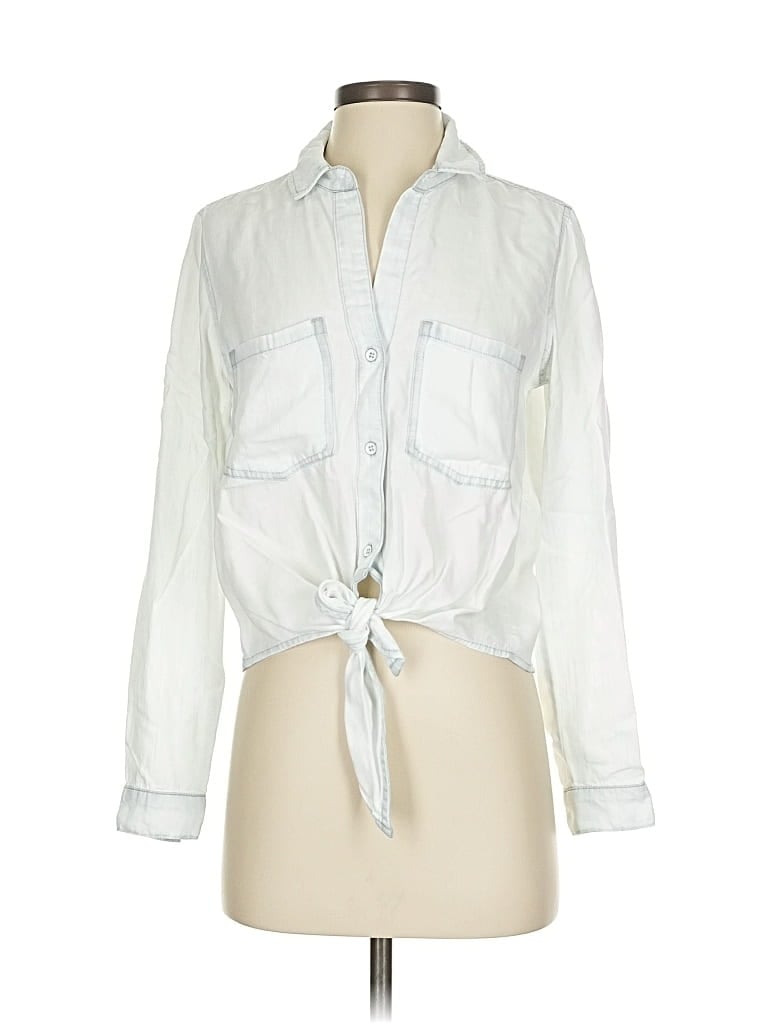 Pre-owned Bella Dahl Long Sleeve Blouse In White