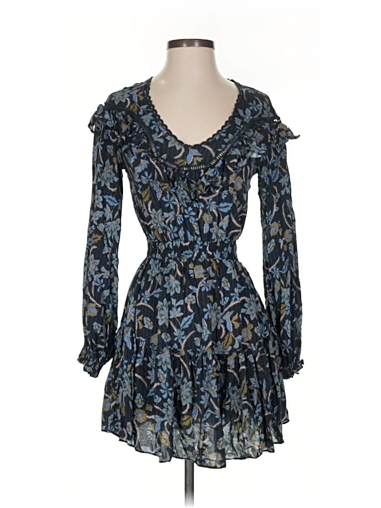 Pre-owned Olivaceous Long Sleeve Top Blue Sweetheart Neckline Tops