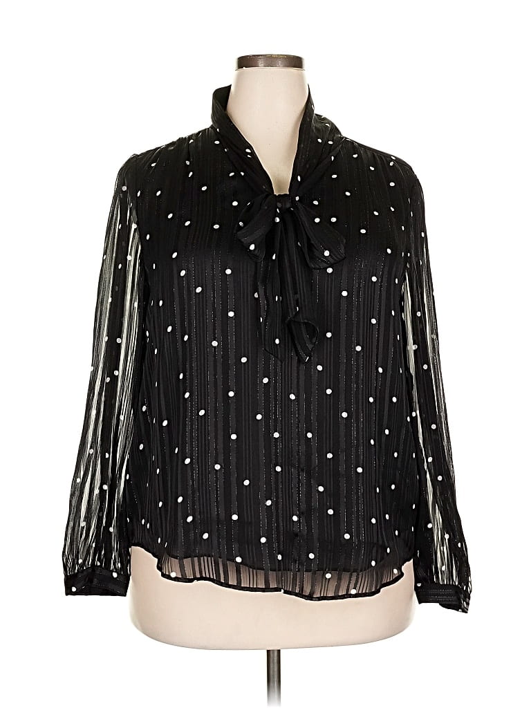 Pre-owned Ann Taylor Long Sleeve Blouse In Black