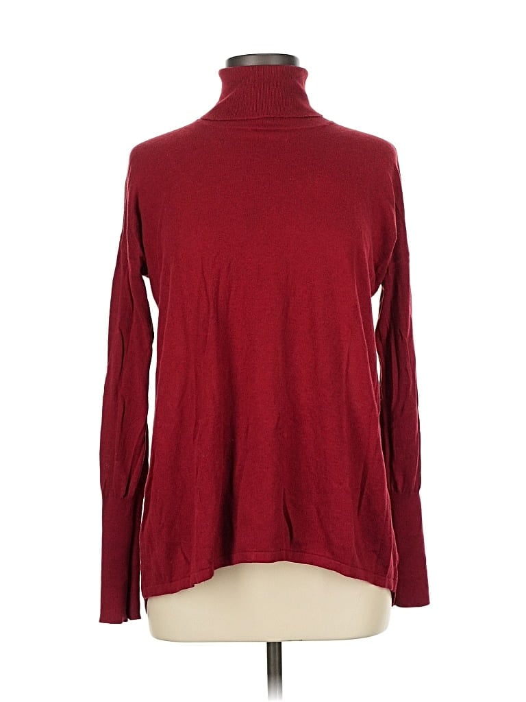 CATHERINE CATHERINE MALANDRINO Pre-owned Long Sleeve Top Burgundy Turtleneck Tops