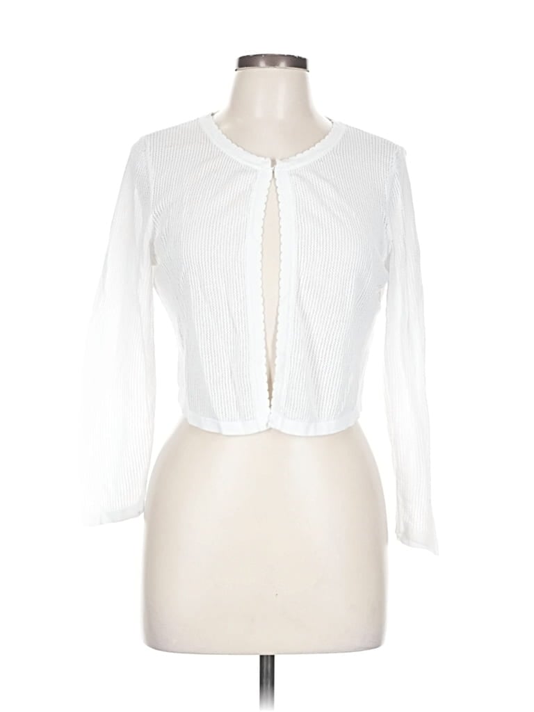 Pre-owned Talbots Cardigan Sweater In White