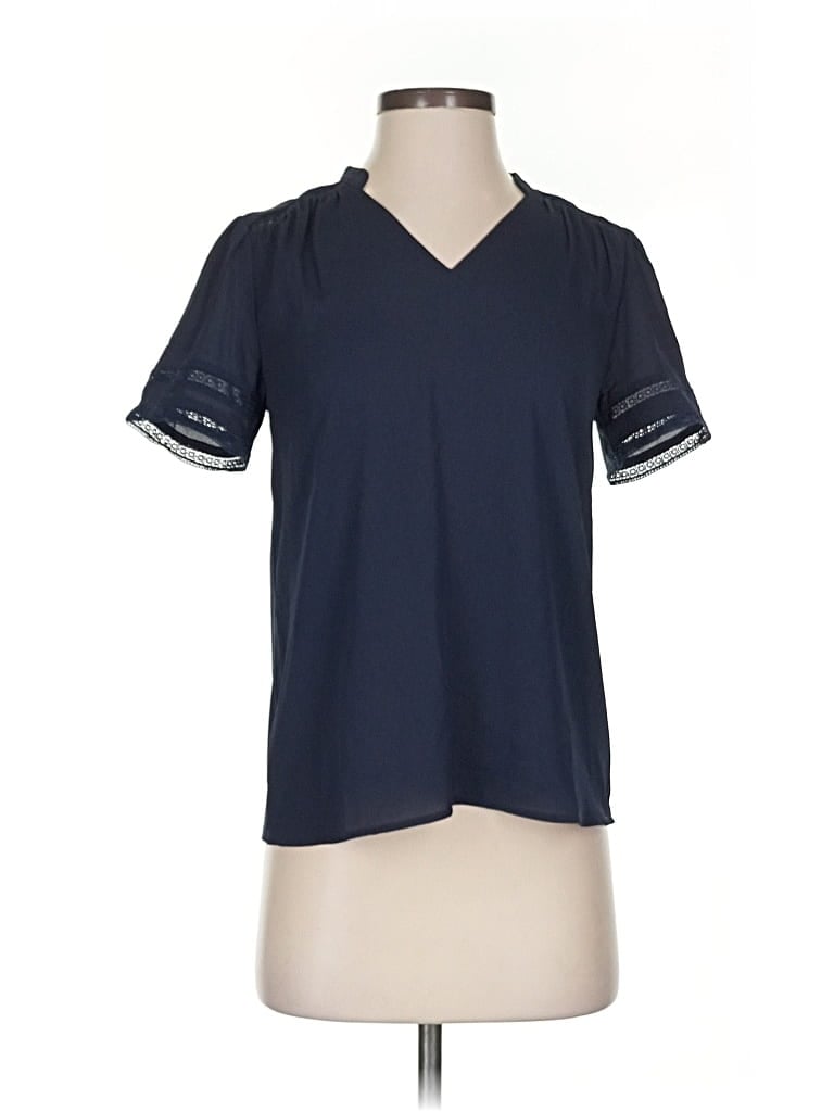 Pre-owned Ann Taylor Short Sleeve T-shirt In Blue