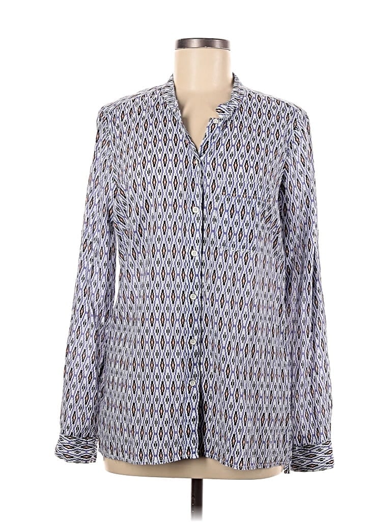 Pre-owned Gap Long Sleeve Blouse In Gray