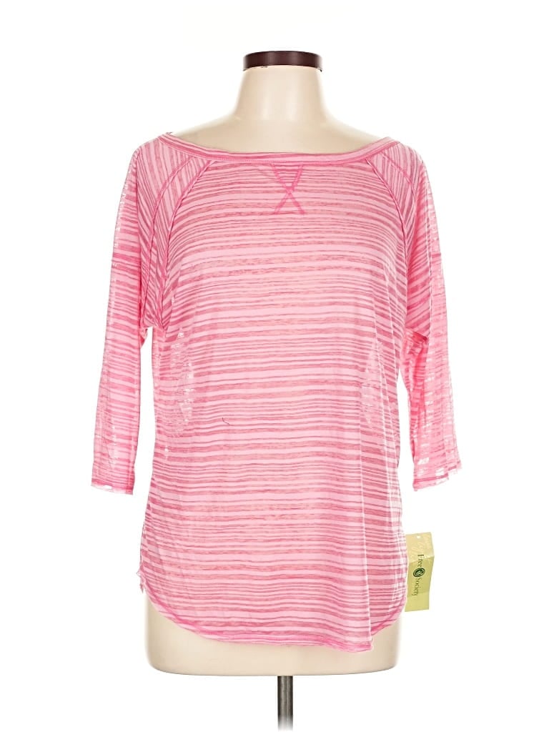 Free Society 3/4 Sleeve T-shirt In Pink